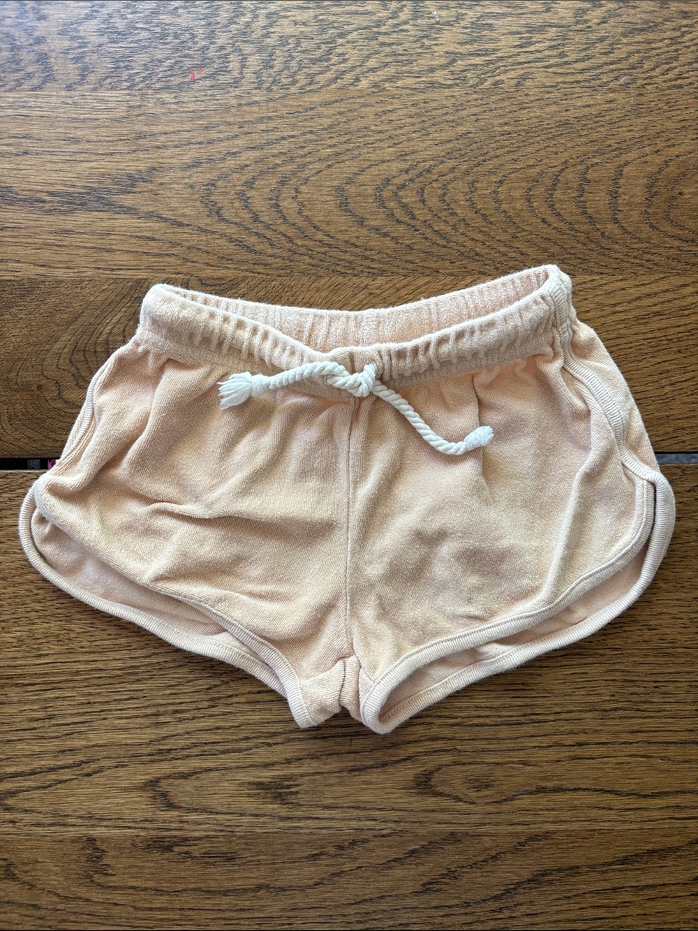 Rylee + Cru 4-5Y Soft Terry Cotton Drawstring Jogger Shorts - Light Peach